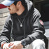 Autumn Winter Casual Heavyweight Hoodie – Black Versatile Thickened Fleece Pullover Loose Warm Hooded Sweatshirt